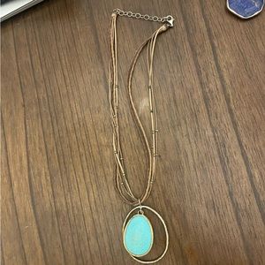 Silpada leather cord and turquoise pendent
